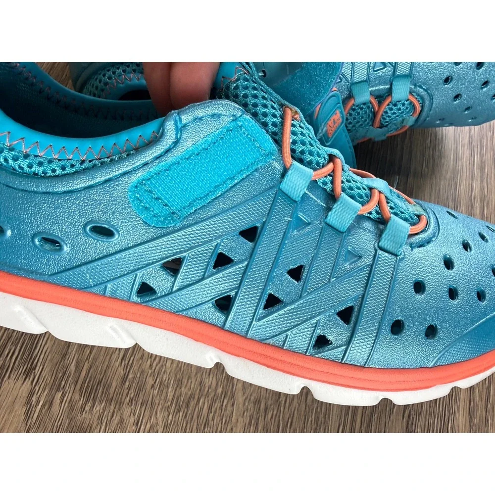 Stride Rite Phibian Kids Teal Orange Water Shoes Sneaker Sandal Machine Washable
